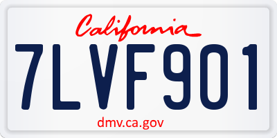 CA license plate 7LVF901