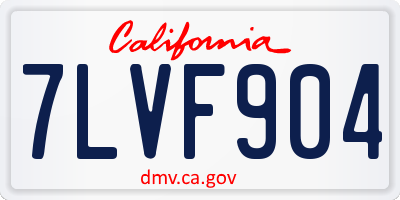 CA license plate 7LVF904