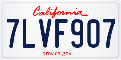 CA license plate 7LVF907