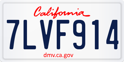 CA license plate 7LVF914