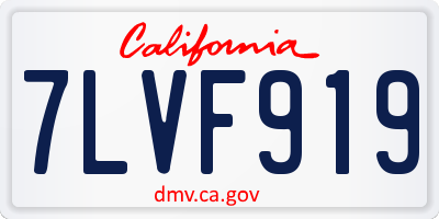 CA license plate 7LVF919