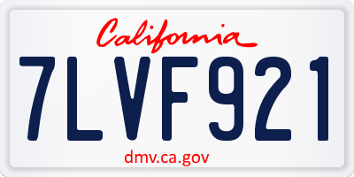 CA license plate 7LVF921