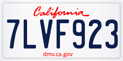 CA license plate 7LVF923