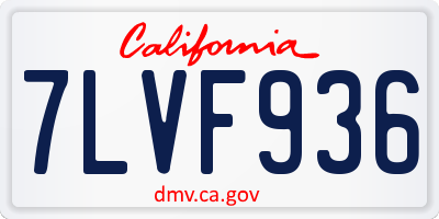 CA license plate 7LVF936