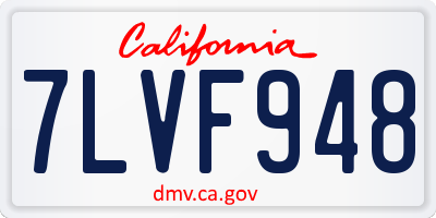 CA license plate 7LVF948