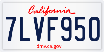 CA license plate 7LVF950