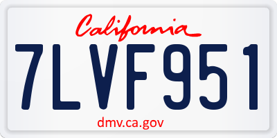 CA license plate 7LVF951