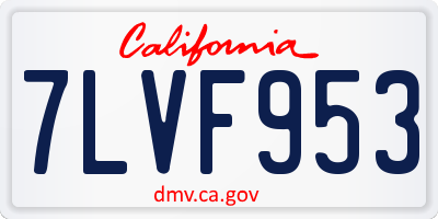 CA license plate 7LVF953