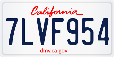CA license plate 7LVF954
