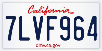 CA license plate 7LVF964