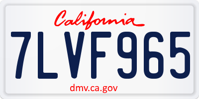 CA license plate 7LVF965