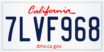 CA license plate 7LVF968