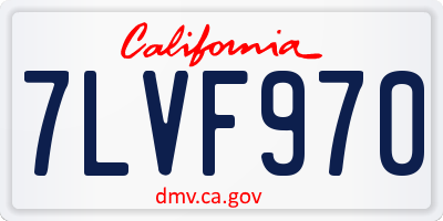 CA license plate 7LVF970