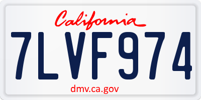 CA license plate 7LVF974