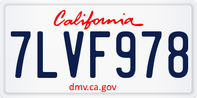 CA license plate 7LVF978