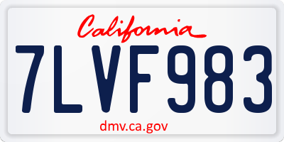 CA license plate 7LVF983