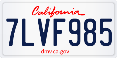 CA license plate 7LVF985