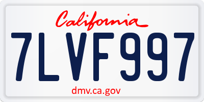 CA license plate 7LVF997