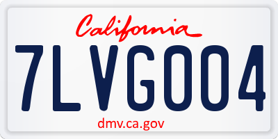 CA license plate 7LVG004