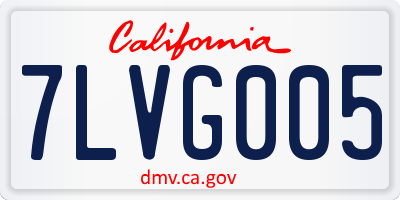 CA license plate 7LVG005
