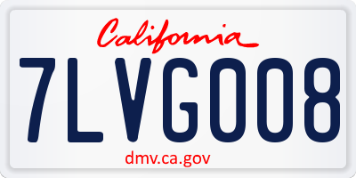 CA license plate 7LVG008