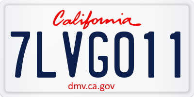 CA license plate 7LVG011