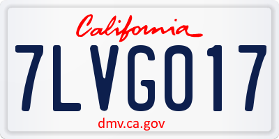 CA license plate 7LVG017
