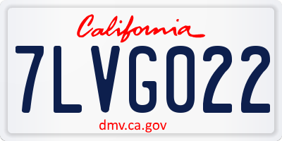 CA license plate 7LVG022