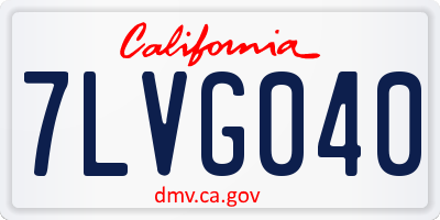 CA license plate 7LVG040