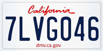 CA license plate 7LVG046