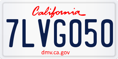 CA license plate 7LVG050
