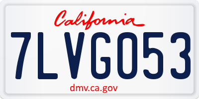 CA license plate 7LVG053