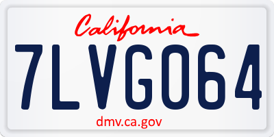 CA license plate 7LVG064