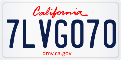 CA license plate 7LVG070