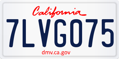 CA license plate 7LVG075