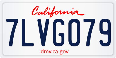 CA license plate 7LVG079