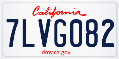 CA license plate 7LVG082