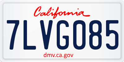 CA license plate 7LVG085