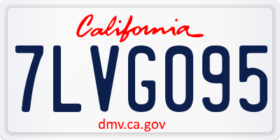 CA license plate 7LVG095