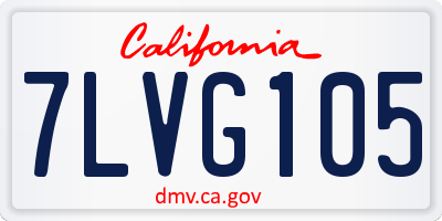 CA license plate 7LVG105