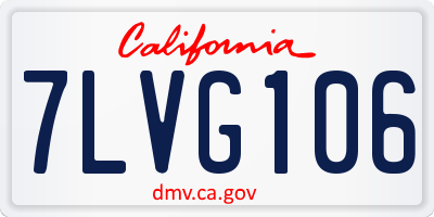 CA license plate 7LVG106