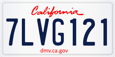CA license plate 7LVG121