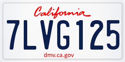 CA license plate 7LVG125