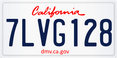 CA license plate 7LVG128