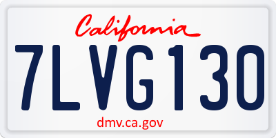 CA license plate 7LVG130