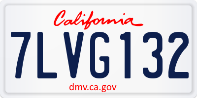 CA license plate 7LVG132