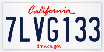 CA license plate 7LVG133