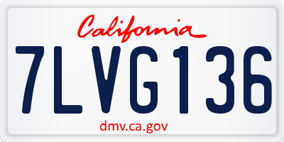 CA license plate 7LVG136