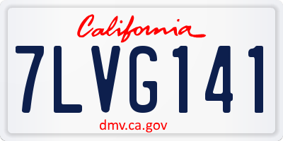 CA license plate 7LVG141