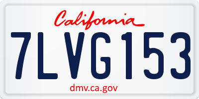 CA license plate 7LVG153